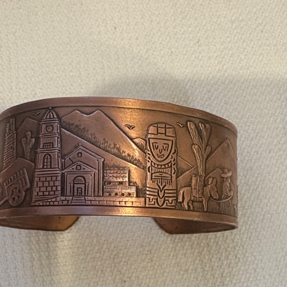 Engraved Copper Cuff Bracelet